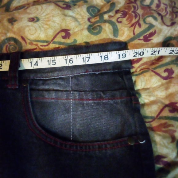 ATTITUDE Premium Embroidered Designer Demin Jeans Pants Men's 38/34 Black - Picture 12 of 12